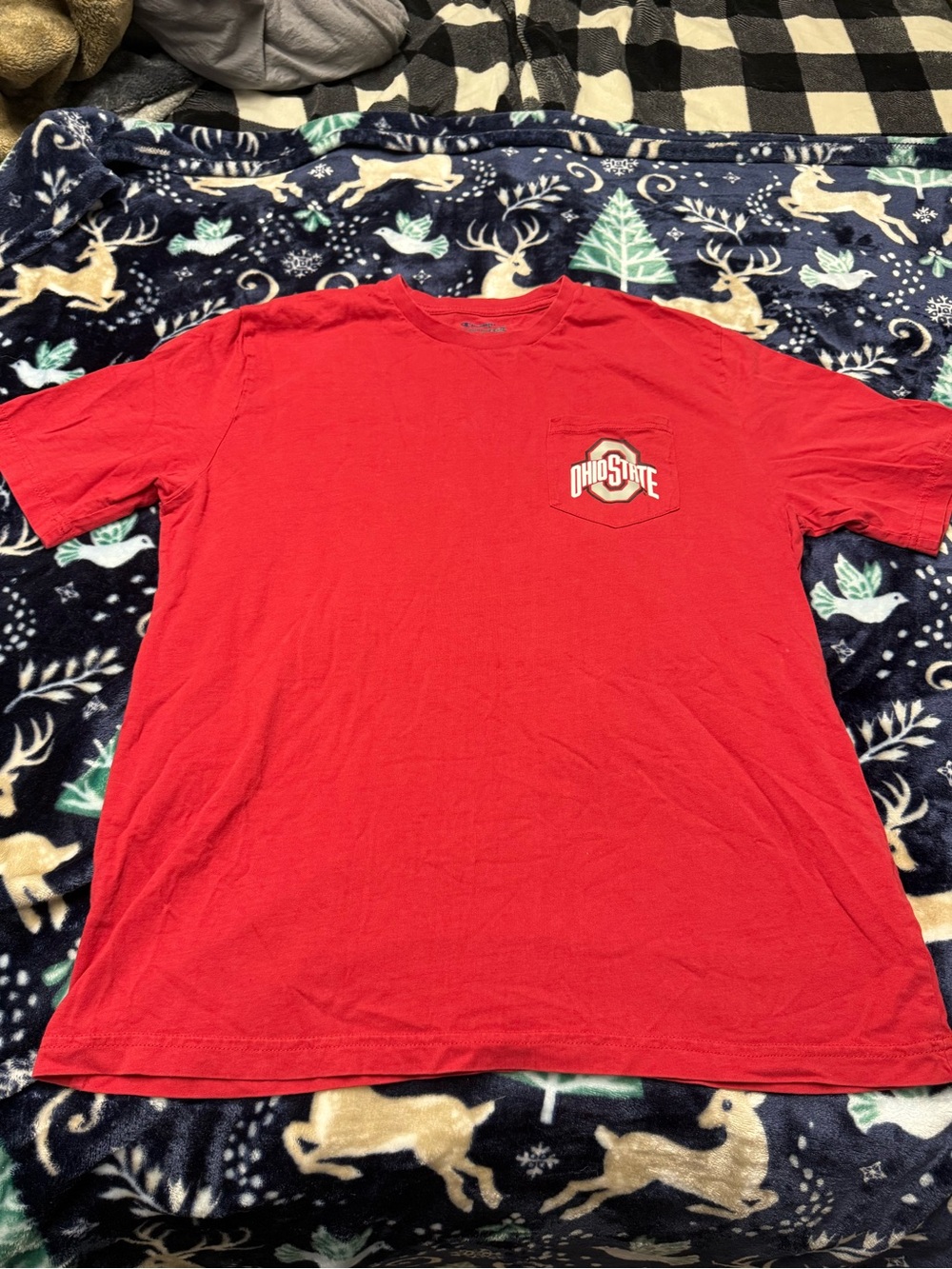 Champion Red Ohio State Short-Sleeve Logo Tee